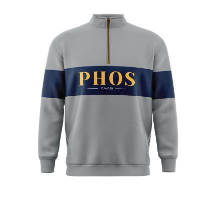 PHOS Camden FC Panel Qtr Zip Jumper - Grey Marle