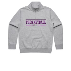 PHOS Netball Club Grey Marle Quarter Zip