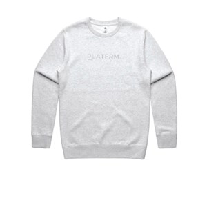 Platfrm United White Marle Tonal Crew