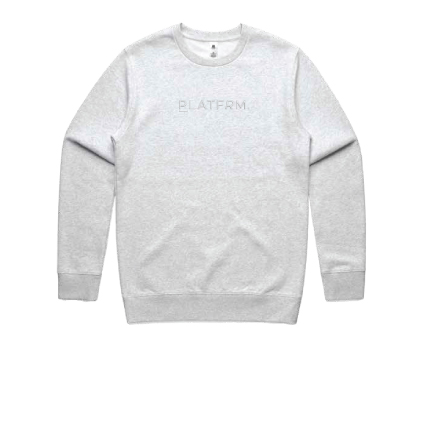 Platfrm Premium White Marle Tonal Crew