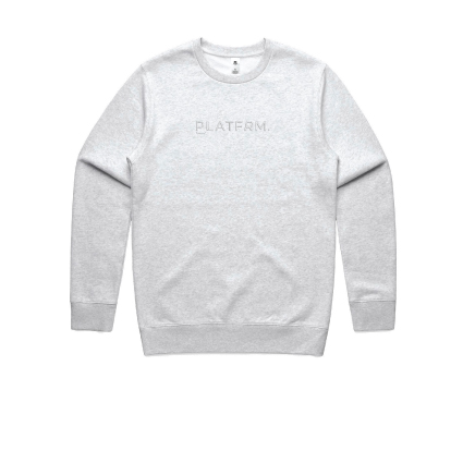 Platfrm United White Marle Tonal Crew