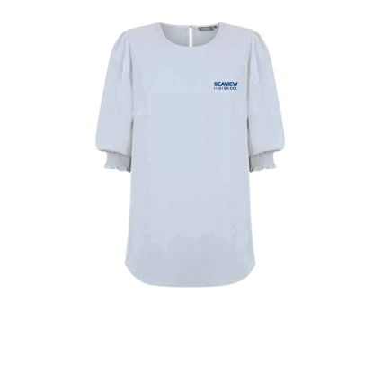 Seaview HS Staff SS Shirred Top