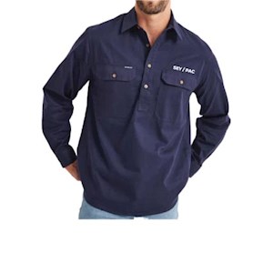 Half Button Long Sleeve Shirt 
