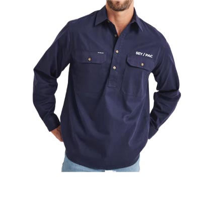 Half Button Long Sleeve Shirt 