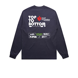 Top To Bottom Heavy Long Sleeve Navy Tee - Mens