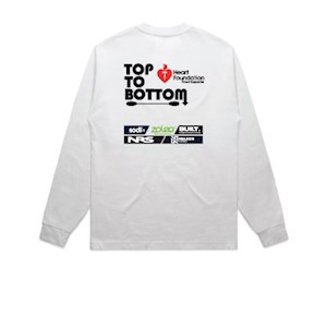 Top To Bottom Heavy Long Sleeve White Tee - Mens