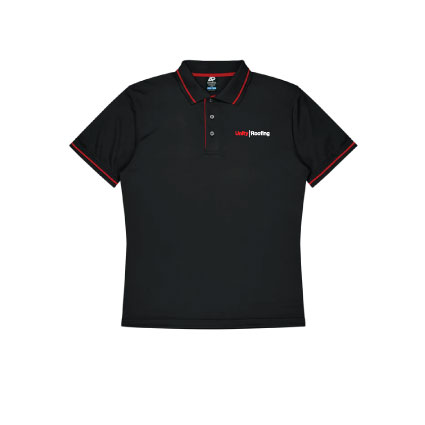 Unity Roofing Cottesloe Polo - Black/Red