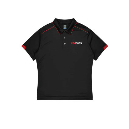 Unity Roofing Currumbin Polo - Black/Red