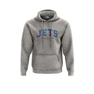 Unley Jets Embroidered College Hoodie - Grey Marle