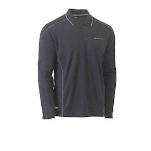 Urban Services Polo LS with Piping- Grey
