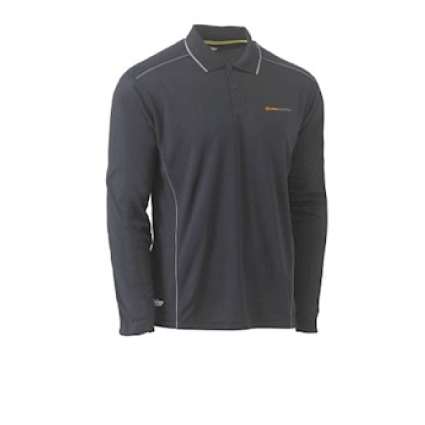 Urban Services Polo LS with Piping- Grey