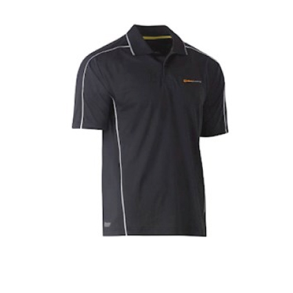 Urban Services Polo SS with Piping- Black
